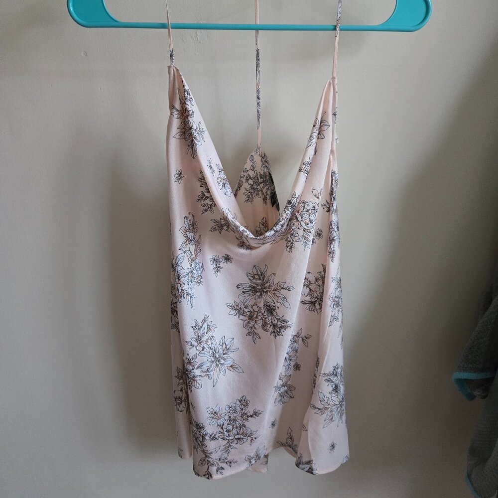 Blush Pink Floral Racerback Camisole - Express, Size XL